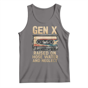 Gen X Tank Top Vintage Cassette Tape Raised On Hose Water And Neglect Nostalgia TS10 Deep Heather Print Your Wear