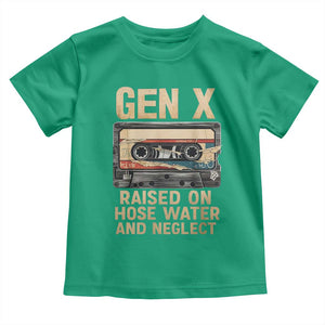Gen X Toddler T Shirt Vintage Cassette Tape Raised On Hose Water And Neglect Nostalgia TS10 Irish Green Print Your Wear
