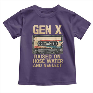 Gen X Toddler T Shirt Vintage Cassette Tape Raised On Hose Water And Neglect Nostalgia TS10 Purple Print Your Wear