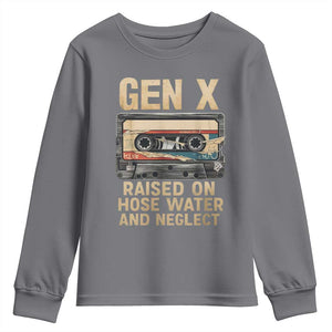 Gen X Youth Sweatshirt Vintage Cassette Tape Raised On Hose Water And Neglect Nostalgia TS10 Charcoal Print Your Wear