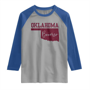 Oklahoma Boomer Raglan Shirt TS10 Sport Gray Royal Print Your Wear