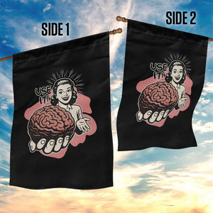 Sarcastic Vintage Garden Flag Funny Retro 50s Use Your Brain Aesthetic TS10 Print Your Wear