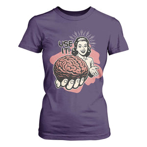 Sarcastic Vintage T Shirt For Women Funny Retro 50s Use Your Brain Aesthetic TS10 Purple Print Your Wear