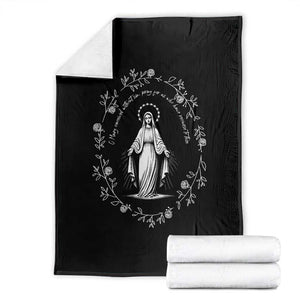 Marian Catholic Throw Blanket Virgin Mary Floral Women Religious Catholic Gift TS10 Black Print Your Wear