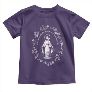 Marian Catholic Toddler T Shirt Virgin Mary Floral Women Religious Catholic Gift TS10 Purple Print Your Wear