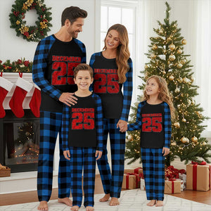 Retro December 25 Christmas Plaid Pajama Set Vintage Holiday TS10 Blue Plaid Print Your Wear