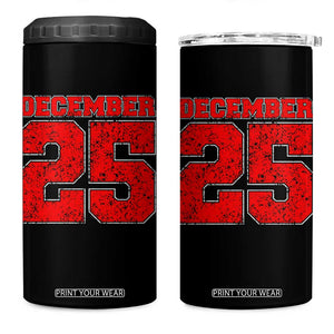 Retro December 25 Christmas 4 in 1 Can Cooler Tumbler Vintage Holiday TS10 One Size: 16 oz Black Print Your Wear