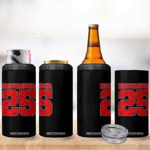 Retro December 25 Christmas 4 in 1 Can Cooler Tumbler Vintage Holiday TS10 Print Your Wear