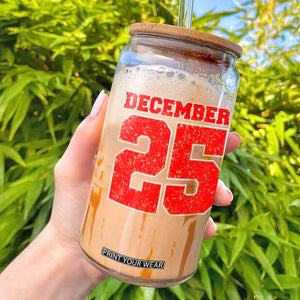 Retro December 25 Christmas Glass Can Vintage Holiday TS10 Black Print Your Wear