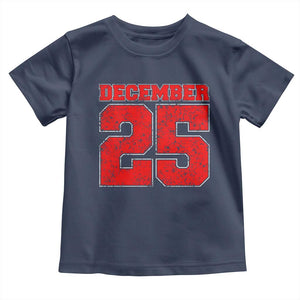 Retro December 25 Christmas Toddler T Shirt Vintage Holiday TS10 Navy Print Your Wear