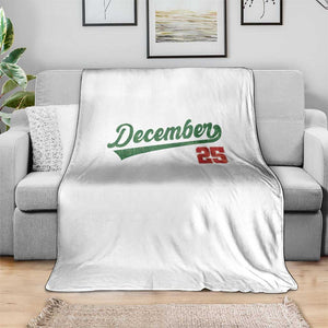 Retro Christmas December 25 Throw Blanket Retro Vintage Script Holiday Trip TS10 Print Your Wear