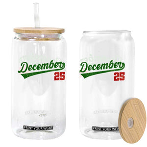 Retro Christmas December 25 Glass Can Retro Vintage Script Holiday Trip TS10 Print Your Wear