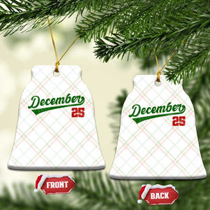 Retro Christmas December 25 Ceramic Ornament Retro Vintage Script Holiday Trip TS10 Print Your Wear