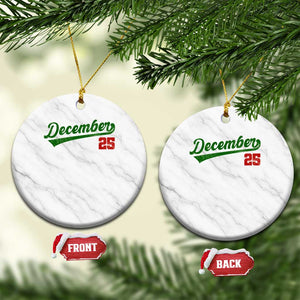 Retro Christmas December 25 Ceramic Ornament Retro Vintage Script Holiday Trip TS10 1pc White Marble Print Your Wear