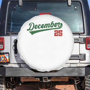 Retro Christmas December 25 Spare Tire Cover Retro Vintage Script Holiday Trip TS10 No hole White Print Your Wear