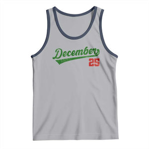 Retro Christmas December 25 Tank Top Retro Vintage Script Holiday Trip TS10 Athletic Heather Navy Print Your Wear
