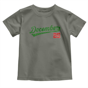 Retro Christmas December 25 Toddler T Shirt Retro Vintage Script Holiday Trip TS10 Military Green Print Your Wear