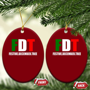 Subtle FDT Christmas Ceramic Ornament Hidden Message Funny Festive December Tree - Print Your Wear