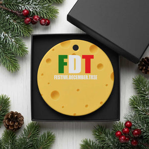 Subtle FDT Christmas Ceramic Ornament Hidden Message Funny Festive December Tree TS10 1pc Yellow Cheese Print Your Wear