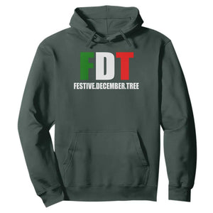Subtle FDT Christmas Hoodie Hidden Message Funny Festive December Tree TS10 Dark Forest Green Print Your Wear