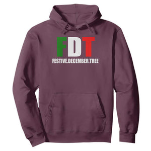 Subtle FDT Christmas Hoodie Hidden Message Funny Festive December Tree TS10 Maroon Print Your Wear