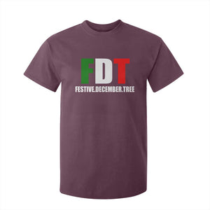 Subtle FDT Christmas T Shirt For Kid Hidden Message Funny Festive December Tree TS10 Maroon Print Your Wear
