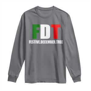 Subtle FDT Christmas Long Sleeve Shirt Hidden Message Funny Festive December Tree TS10 Charcoal Print Your Wear