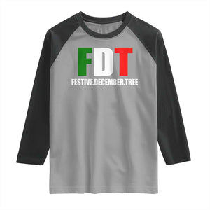 Subtle FDT Christmas Raglan Shirt Hidden Message Funny Festive December Tree TS10 Sport Gray Black Print Your Wear