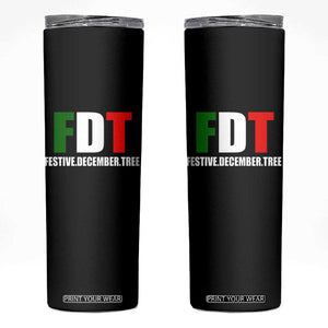 Subtle FDT Christmas Skinny Tumbler Hidden Message Funny Festive December Tree TS10 Black Print Your Wear
