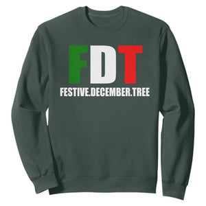Subtle FDT Christmas Sweatshirt Hidden Message Funny Festive December Tree TS10 Dark Forest Green Print Your Wear