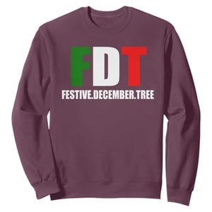 Subtle FDT Christmas Sweatshirt Hidden Message Funny Festive December Tree TS10 Maroon Print Your Wear