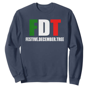 Subtle FDT Christmas Sweatshirt Hidden Message Funny Festive December Tree TS10 Navy Print Your Wear