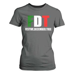 Subtle FDT Christmas T Shirt For Women Hidden Message Funny Festive December Tree TS10 Dark Heather Print Your Wear