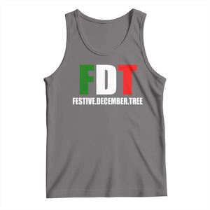 Subtle FDT Christmas Tank Top Hidden Message Funny Festive December Tree - Print Your Wear