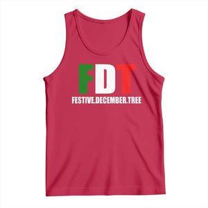 Subtle FDT Christmas Tank Top Hidden Message Funny Festive December Tree - Print Your Wear