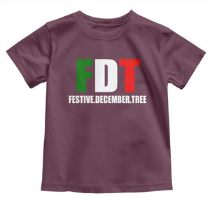 Subtle FDT Christmas Toddler T Shirt Hidden Message Funny Festive December Tree TS10 Maroon Print Your Wear