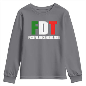Subtle FDT Christmas Youth Sweatshirt Hidden Message Funny Festive December Tree TS10 Charcoal Print Your Wear