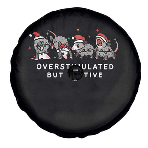 Overstimulated But Festive Possum Christmas Spare Tire Cover Funny Opossum Xmas Meme TS10 Print Your Wear