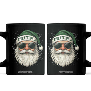 Christmas Philadelphia Fan Coffee Mug Funny Retro Santa Philly Lovers TS10 Black Print Your Wear