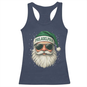 Christmas Philadelphia Fan Racerback Tank Top Funny Retro Santa Philly Lovers TS10 Navy Print Your Wear