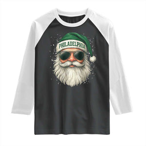 Christmas PFE Raglan Shirt Funny Retro Santa Philly Lovers TS10 Black White Print Your Wear