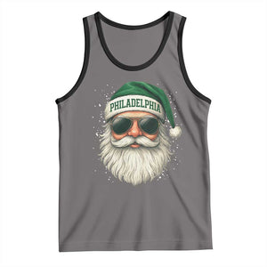 Christmas Philadelphia Fan Tank Top Funny Retro Santa Philly Lovers TS10 Deep Heather Black Print Your Wear