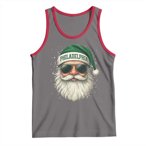 Christmas Philadelphia Fan Tank Top Funny Retro Santa Philly Lovers TS10 Deep Heather Red Print Your Wear