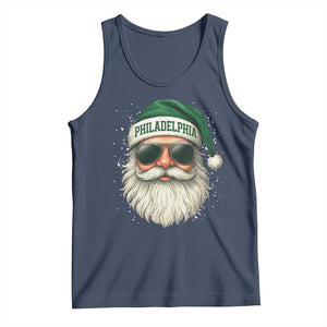 Christmas Philadelphia Fan Tank Top Funny Retro Santa Philly Lovers TS10 Navy Print Your Wear