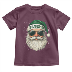 Christmas Philadelphia Fan Toddler T Shirt Funny Retro Santa Philly Lovers TS10 Maroon Print Your Wear