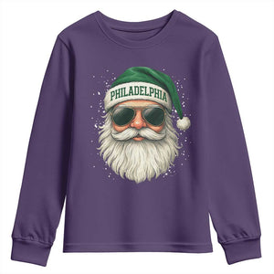 Christmas PFE Youth Sweatshirt Funny Retro Santa Philly Lovers TS10 Purple Print Your Wear