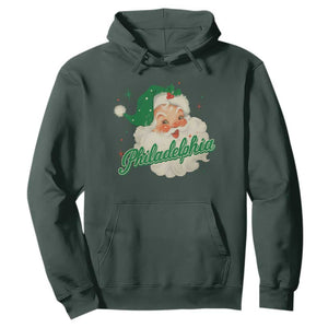 Christmas Philadelphia Football Hoodie Vintage Santa Philly Lovers TS10 Dark Forest Green Print Your Wear