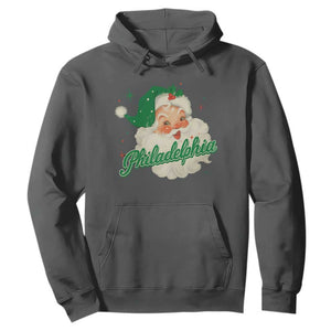 Christmas Philadelphia Football Hoodie Vintage Santa Philly Lovers TS10 Dark Heather Print Your Wear
