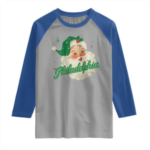 Christmas Philadelphia Football Raglan Shirt Vintage Santa Philly Lovers TS10 Sport Gray Royal Print Your Wear