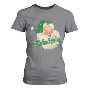 Christmas Philly Lover T Shirt For Women Vintage Santa EF Football Fan TS10 Charcoal Print Your Wear